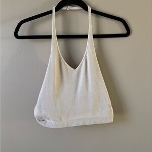 Elegant White Ribbed Camisole